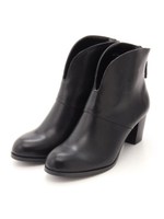 BBC バックファスナーショートブーツ60 (ヒール6cm)/BLACK
