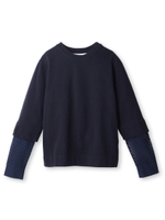 See By Chloe カットワーク切り替えスウェット/ブルー系(095)