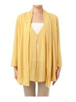 W前立てカットカーディガン/イエロー系(032)