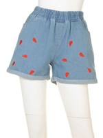 【ANAP】ハート刺繍デニムショートパンツ/L.BL