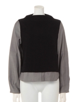 【mystic】ボトル切替ニットソープルオーバー/チャコ−ルグレ−