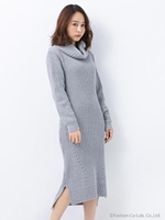 【12/1 ヒルナンデスご紹介商品】【おすすめアイテム】畦オフタートルニット/OP/キャメル