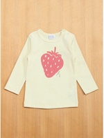 キープウオーマーイチゴプリント付き長袖Ｔシャツ/ピンク