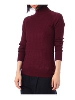 ケーブルタートルニット/ボルドー(064)