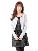 チェック柄ワンピース＆カーディガン/ブラック