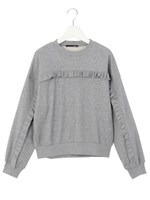 バック透けフリルトレーナー/グレー