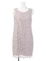 フラワーレースノースリワンピ/ベージュ