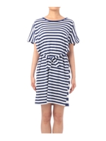 ボーダー前後切り替えワンピース/ネイビー系(393)