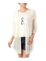 メッシュロングトッパーカーディガン/ホワイト(002)