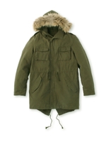 ライナー付ベーシックモッズコート/カーキ(027)