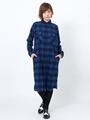 FLANNEL PLAID DRESS/BLUE