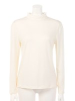 【ROSE BUD】FRILL HI-NECK L/S-T/GRYMIX