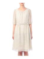 ドットウエストねじり風ワンピース/オフホワイト(103)