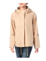 フーデッド比翼スタンドカラーブルゾン/ライトベージュ(051)