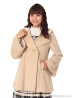 ベル袖Ａラインコート/キャメル