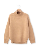 ミドルゲージハイネックニット/ベージュ(052)