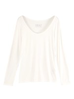 HEAT FINE UネックロングTシャツ/ネイビー