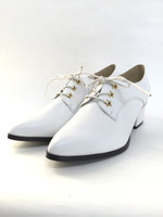 【R&E】星ハトメレースアップマニッシュシューズ/ホワイト