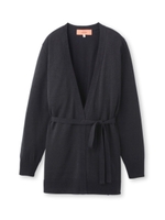 シャイニーベルテッドニットカーディガン/ダークブラウン(043)