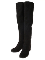 スウェードニーハイブーツ/グレー