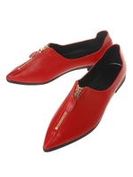 センタージップフラットシューズ/レッド