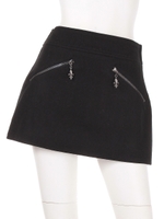 ファスナーポケットミニスカート/ブラック