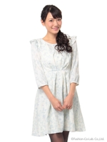 花柄ラメ刺繍OP/緑系