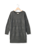 編み地切り替えボーダーニットワンピース/ホワイト(001)