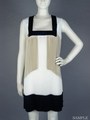 COLOR BLOCK PLEATS OP/ホワイト