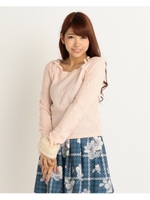 【LIZ LISA】スカラップ袖ファートップス/ブルー