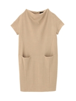 ハイネックジャージワンピース/ベージュ系(050)