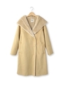 フェイクムートンフーデッドコート/サンドベージュ(053)