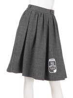 ヘリンボンタックギャザースカート/ブラック