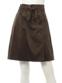 マイクロライトスエードネジリリボンスカート/ブラウン