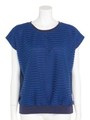 リップルボーダーカットTOPS/ブルー