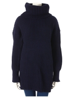 リブタートルゆるニット/ネイビー