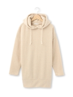 起毛フード付きチュニックワンピース/ライトベージュ(051)
