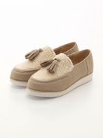 【OUTLET】厚底タッセル付きスリッポン/ベージュ