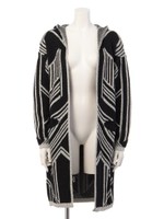 【ANAP】柄ニットコート/BK