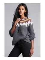 ウール混ニットプルオーバー/ダークグレー(513)