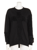 クロス切り替えトップス/トップグレー