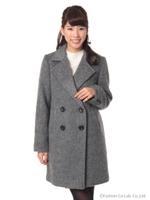 ダブルフロントコート/キャメル