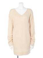 バックデザインポップコーンニットOP/ブラック