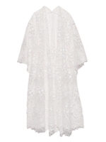 フラワー刺繍レースガウン/WHT