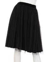 フロッキーストライプスカート/黒