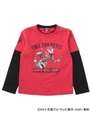 レイヤード風プリント長袖Tシャツ(仮面ライダードライブ)/レッド系(061)