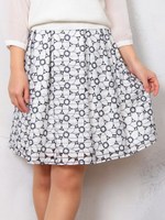 花柄刺繍スカート/ピンク系