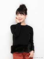 裾フェイクファープルオーバー/ピンク