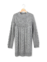幅広ケーブルニットワンピース/グレー(012)