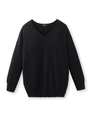 [S]VネックBIGシルエットニット/ブラック(019)